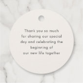 Geometrische stijl sprankelt koper Metallic bruilo Bedankjes Labels (Achterkant)