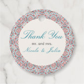 Geometrische stijl sprankelt koper Metallic bruilo Bedankjes Labels (Voorkant)