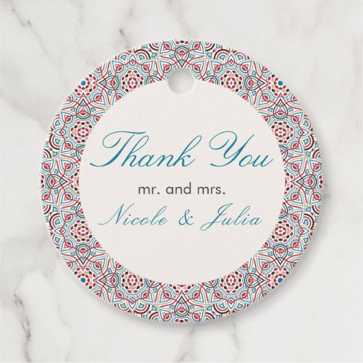 Geometrische stijl sprankelt koper Metallic bruilo Bedankjes Labels (Voorkant)