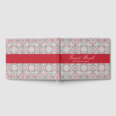 Geometrische stijl sprankelt koper Metallic bruilo Gastenboek (Volledig)