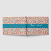 Geometrische stijl sprankelt koper Metallic bruilo Gastenboek (Volledig)