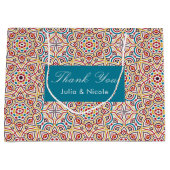 Geometrische stijl sprankelt koper Metallic bruilo Groot Cadeauzakje (Voorkant)