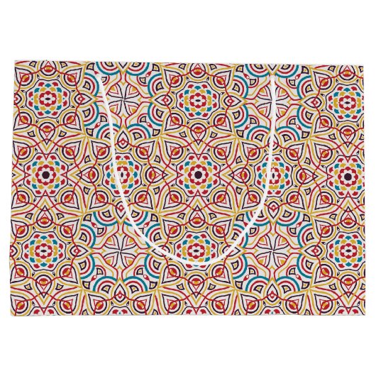 Geometrische stijl sprankelt koper Metallic bruilo Groot Cadeauzakje (Achterkant)