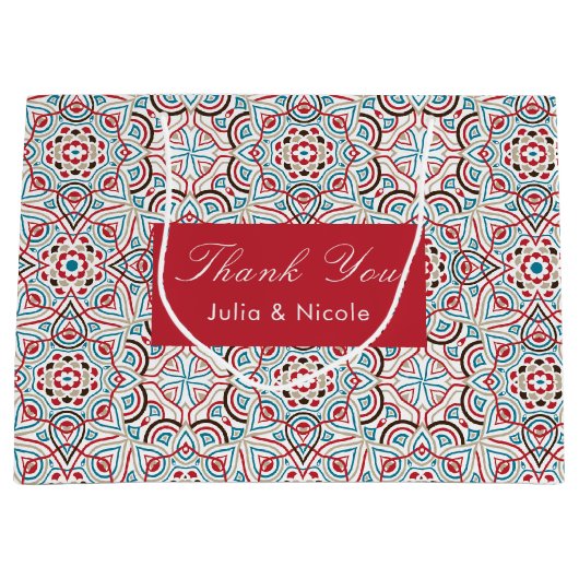 Geometrische stijl sprankelt koper Metallic bruilo Groot Cadeauzakje (Voorkant)