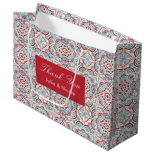 Geometrische stijl sprankelt koper Metallic bruilo Groot Cadeauzakje