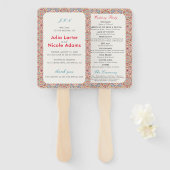 Geometrische stijl sprankelt koper Metallic bruilo Handwaaier (Voorkant en achterkant)