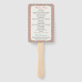 Geometrische stijl sprankelt koper Metallic bruilo Handwaaier (Achterkant)