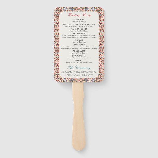 Geometrische stijl sprankelt koper Metallic bruilo Handwaaier (Achterkant)