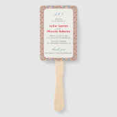 Geometrische stijl sprankelt koper Metallic bruilo Handwaaier (Voorkant)