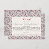 Geometrische stijl sprankelt koper Metallic bruilo Informatiekaartje (Voorkant / Achterkant)