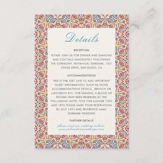 Geometrische stijl sprankelt koper Metallic bruilo Informatiekaartje (Voorkant)