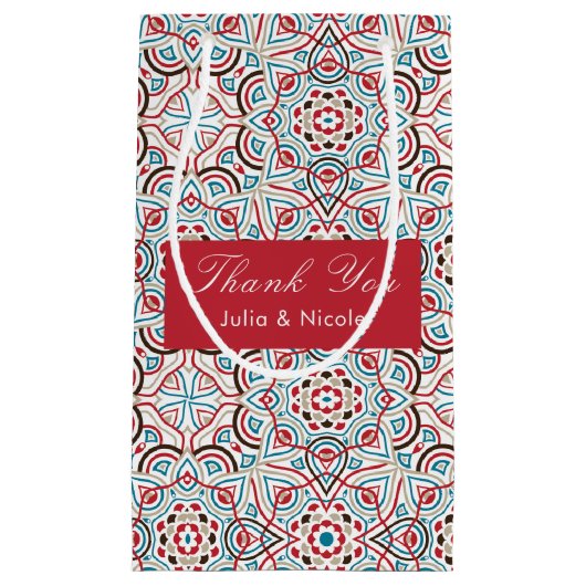 Geometrische stijl sprankelt koper Metallic bruilo Klein Cadeauzakje (Voorkant)