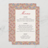 Geometrische stijl sprankelt koper Metallic bruilo Menu (Voorkant / Achterkant)