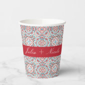 Geometrische stijl sprankelt koper Metallic bruilo Papieren Bekers (Links)