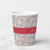 Geometrische stijl sprankelt koper Metallic bruilo Papieren Bekers (Voorkant)