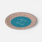 Geometrische stijl sprankelt koper Metallic bruilo Papieren Bordje (Gekanteld)