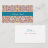 Geometrische stijl sprankelt koper Metallic bruilo Plaatskaartje (Voorkant / Achterkant)