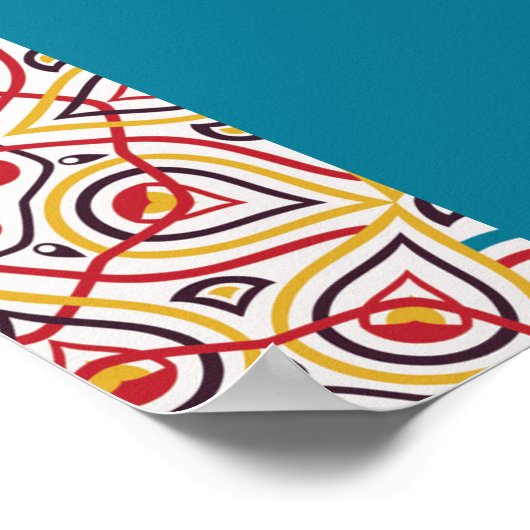 Geometrische stijl sprankelt koper Metallic bruilo Poster (Hoek)