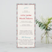 Geometrische stijl sprankelt koper Metallic bruilo Programmakaart (Staand voorkant)