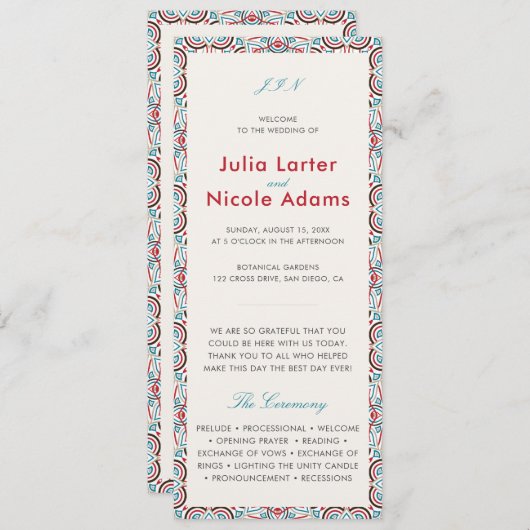 Geometrische stijl sprankelt koper Metallic bruilo Programmakaart (Voorkant / Achterkant)