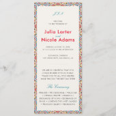 Geometrische stijl sprankelt koper Metallic bruilo Programmakaart (Voorkant)