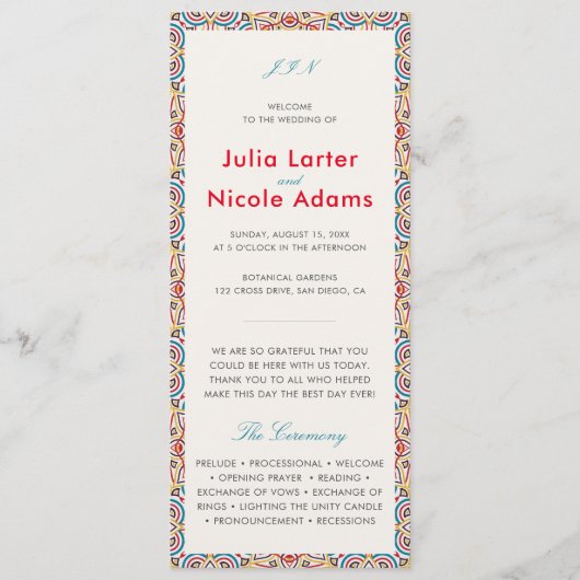 Geometrische stijl sprankelt koper Metallic bruilo Programmakaart (Voorkant)