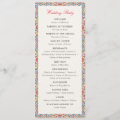 Geometrische stijl sprankelt koper Metallic bruilo Programmakaart (Achterkant)