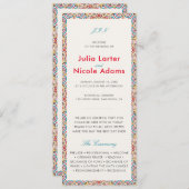 Geometrische stijl sprankelt koper Metallic bruilo Programmakaart (Voorkant / Achterkant)