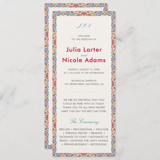 Geometrische stijl sprankelt koper Metallic bruilo Programmakaart (Voorkant / Achterkant)