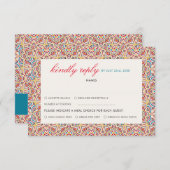 Geometrische stijl sprankelt koper Metallic bruilo RSVP Kaartje (Voorkant / Achterkant)