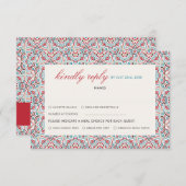 Geometrische stijl sprankelt koper Metallic bruilo RSVP Kaartje (Voorkant / Achterkant)