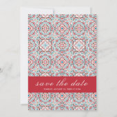 Geometrische stijl sprankelt koper Metallic bruilo Save The Date (Achterkant)