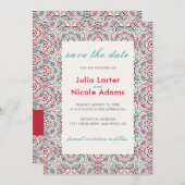 Geometrische stijl sprankelt koper Metallic bruilo Save The Date (Voorkant / Achterkant)