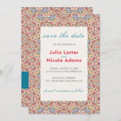 Geometrische stijl sprankelt koper Metallic bruilo Save The Date (Voorkant / Achterkant)