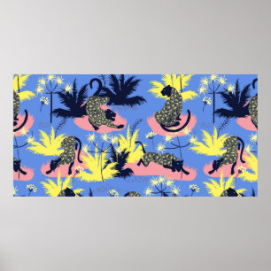 geometrische stijlvormgeving van het tijgerpatroon poster