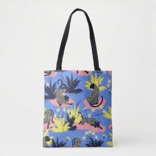 geometrische stijlvormgeving van het tijgerpatroon tote bag