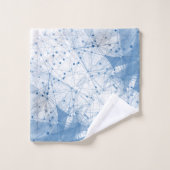 Geometrische stip in China Blauw & Wit Bad Handdoek (Wasdoekje)