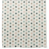 Geometrische stip patroon in blauwe en roze tinten douchegordijn (Voorkant)