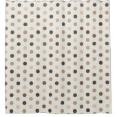 Geometrische stip patroon in bruine tinten douchegordijn (Voorkant)