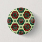 Geometrische Stippen Boho Mandala Ronde Button 3,2 Cm (Voorkant)