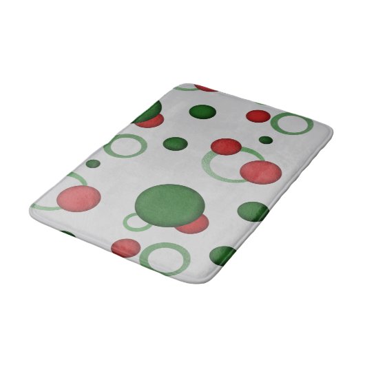 Geometrische Stippen Circles Retro Patroon op elke Badmat (Gekanteld)