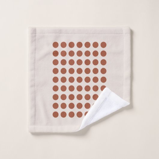 Geometrische Stippen Rust Beige Terracotta Earth T Bad Handdoek (Wasdoekje)