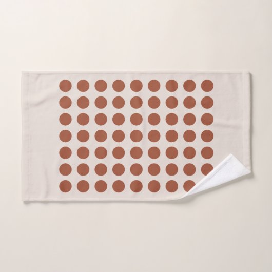 Geometrische Stippen Rust Beige Terracotta Earth T Bad Handdoek (Handdoek)