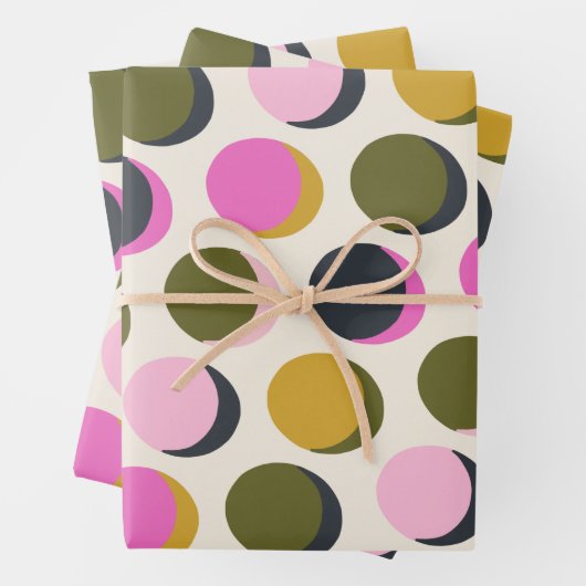 Geometrische Stippen van kleurrijke retro Patroonr Inpakpapier Vel (In situ)