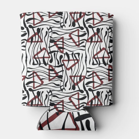 Geometrische stof: artistiek patroonontwerp. blikjeskoeler (Achterkant)