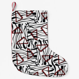 Geometrische stof: artistiek patroonontwerp. kleine kerstsok