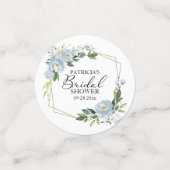 Geometrische Stof Blauwe Bloemen Bruidsdouche Confetti (Kleine voorkant)