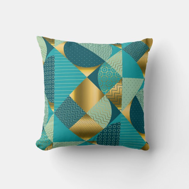  geometrische stof, naadloze patchwork. kussen (Voorkant)