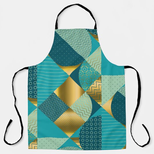 geometrische stof, naadloze patchwork. schort (Voorkant)