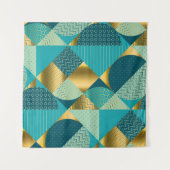 geometrische stof, naadloze patchwork. wandkleed (Voorkant (horizontaal))